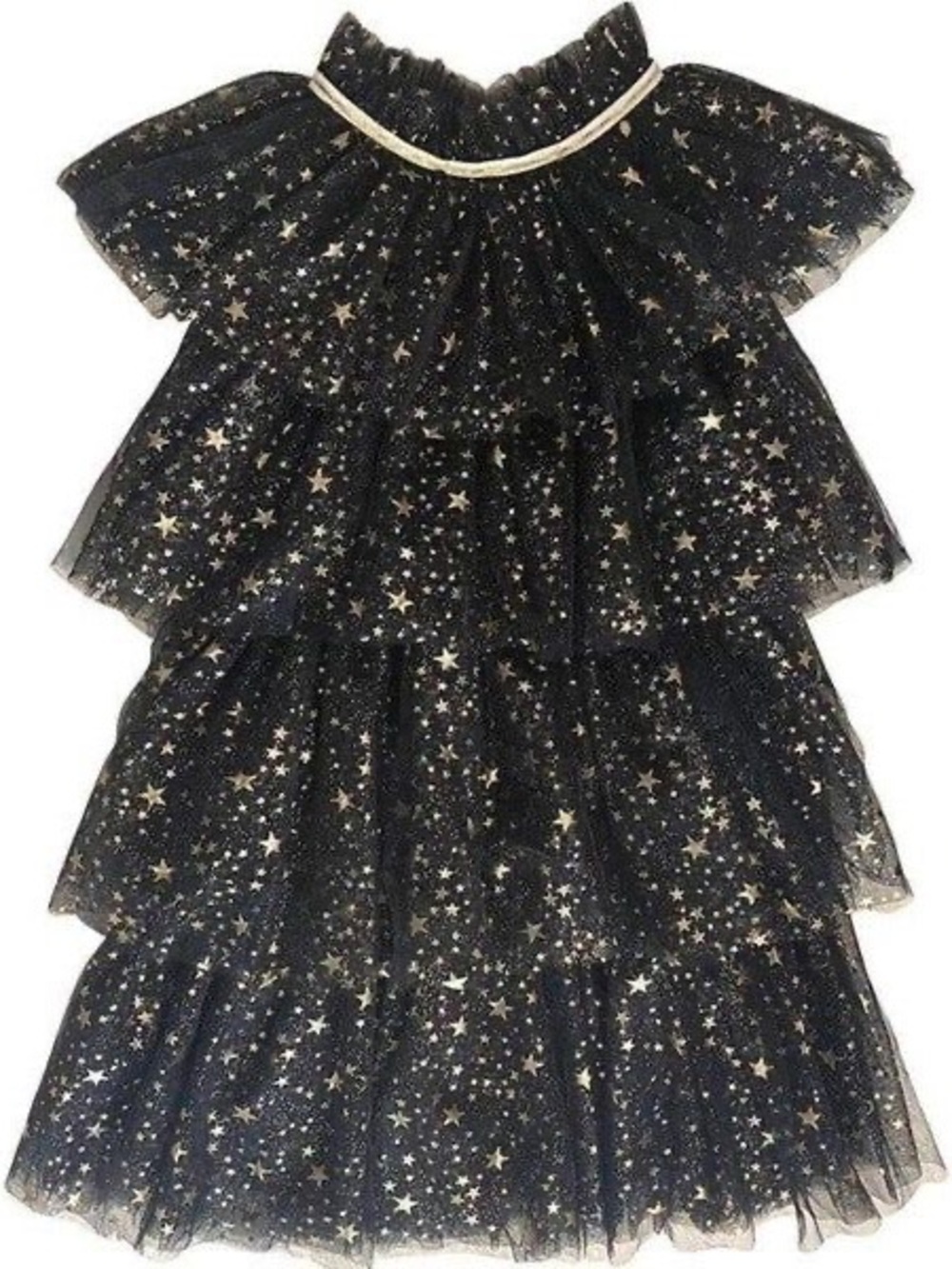 Lola & The Boys Black Tulle Star Dress - Size 4